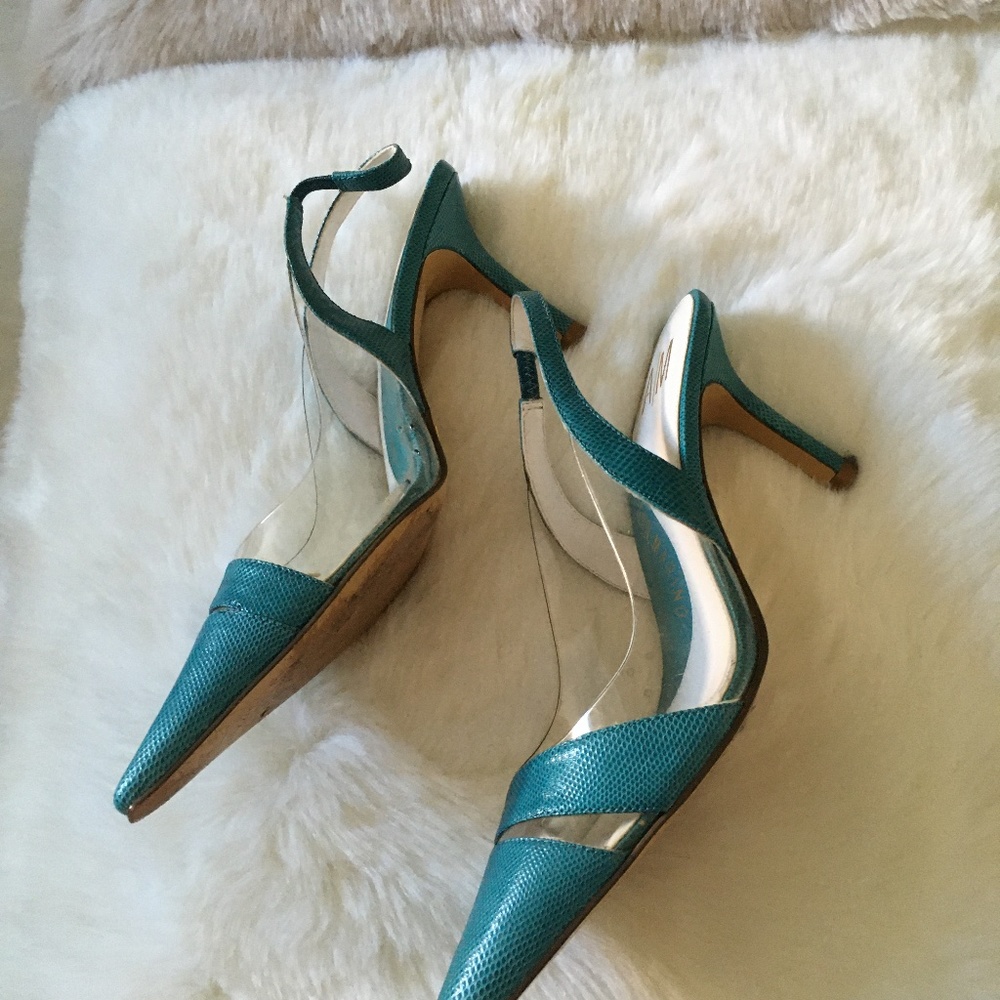 Ann Marino Teal/Plastic Heels
